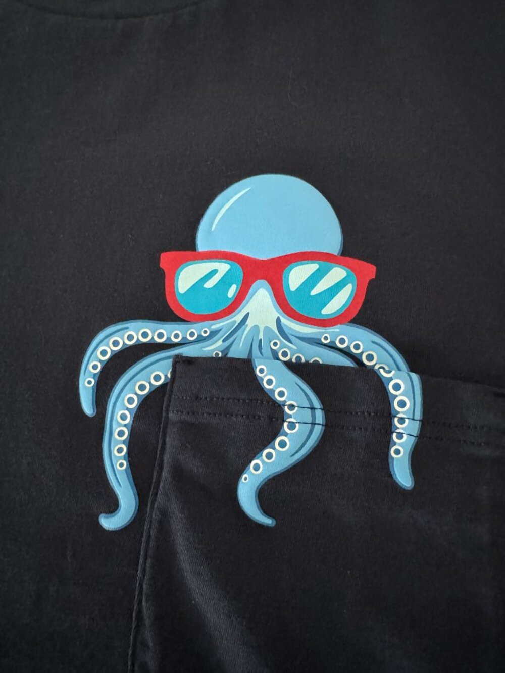 IUMAN Intimissimi Octopus Print Short Cotton T-Shirt Dark Blue New, Size XL - Picture 10 of 16